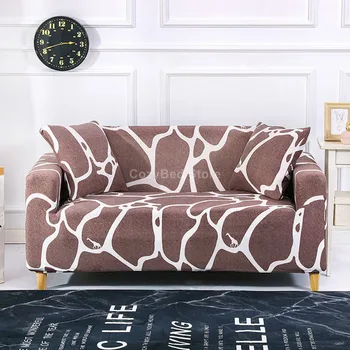 Mode Maling Elastisk Sofa Dække Guld Geometri Polyester Hjørne Funda Sofa Couch Slipcover Stol Protector L Form Har Brug For 2 Stykker