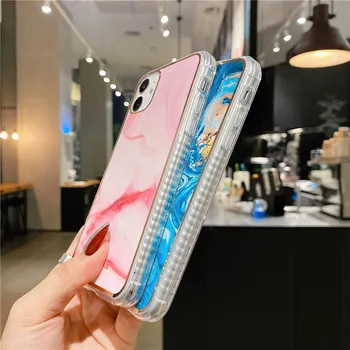 Mode Marmor Hjertet Phone Case For iPhone 11 12 Pro Max mini 7 8 6 6S Plus-XR-X XS Lige Kant Stødsikkert Kofanger bagcoveret