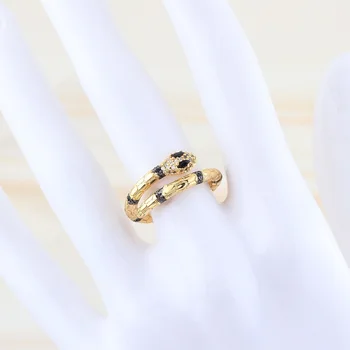 Mode Metal Guld Dyr Charmerende Ring for Kvinder Udsøgt Cubic Zirconia Finger Ring Kobber, Guld Smykker Gave