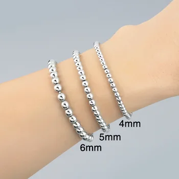 Mode Mænd Beaded Armbånd til kvinder i Rustfrit Stål Armbånd Mandlige Smykker elskere Perle Armbånd