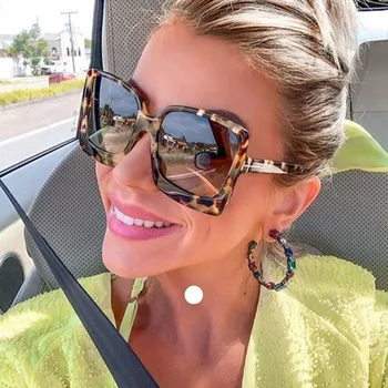 Mode Overdimensionerede Solbriller Kvinder Brand Designer Plast hun Stor Ramme Gradient Sol Briller UV400 gafas de sol mujer
