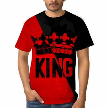 Mode Patchwork King Krone Udskrivning Tee Shirt Harajuku Herre Cool T-Shirt Til Sommeren Kvinder Mænd Kort Ærme Casual T-Shirts, Toppe