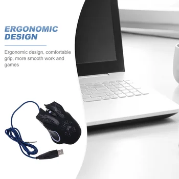 Mode Spil Wired Ergonomisk Mus Hjemme-PC Gamer Computer LED