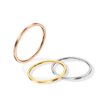 Mode Superfin Glat Ring Titanium Stål Forgyldt Sølv Forgyldt Ring Kvinder, Bryllup, Engagement Smykker Størrelse Us3-10