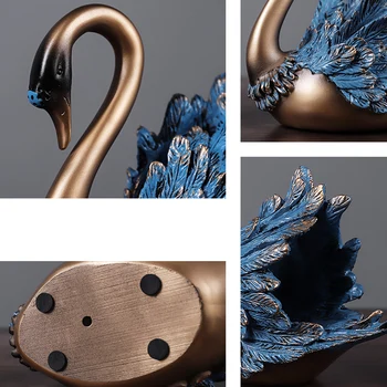 Moderne Abstrakte Skulptur Swan Harpiks Dyr Model Opholdsstue, Skrivebord Tilbehør Til Udsmykning Kontor Indretning Fengshui Håndværk Gave