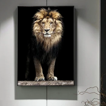 Moderne Dyr Kunst Lion Plakat Lærred Maleri og Udskriver Væg Kunst Skandinaviske Billeder til stuen Cuadros Hjem Dekoration
