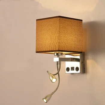 Moderne Indendørs LED væglampe Sengen Soveværelse Applique Sconce Med Skifte USB-E27 Pære Interiør Hovedgærde Home Hotel væglamper