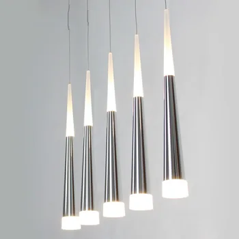 Moderne kort restaurant kegle aluminium dobbelt lampe LED pendel lampen hjem deco-DIY akryl spisestue pendel