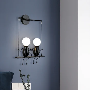 Moderne Kreativitet personlighed Lille figur E27 LED-væg lys indendørs Enkelhed 110V 220V 5W sconce lampe soveværelse stue