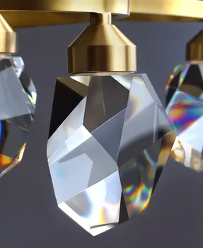Moderne krystal lysekroner stue luksus krystal lampeskærm soveværelse led loft lampe i kobber køkken armatur, krystallysekroner