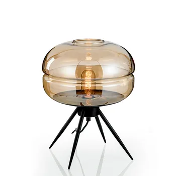 Moderne led glas lampara de mesa undersøgelse lampe sengelampe