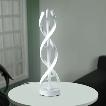 Moderne LED-Spiral bordlampe Bruser Sengen Akryl Buede Lys til stuen Soveværelse Dekoration OS Plug Bord Lys