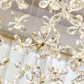 Moderne Luksus Crystal Led Loft Lysekrone til Stue Stor Sommerfugl lamper Hjem Design Krystal Lamper