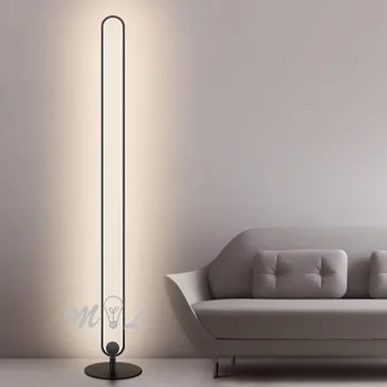 Moderne Minimalistisk gulvlamper Metal Led standerlampe til stuen Soveværelse Stående Lys Undersøgelse Lampe Stå Dæmpbar-Gulvtæppe Lys