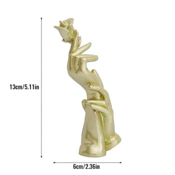 Moderne Mode Hånd-holdt Steg Desktop Ornamenter Statue Dekoration Harpiks Skulptur Kunsthåndværk Valentine ' s Day Gyldne Håndværk Gave