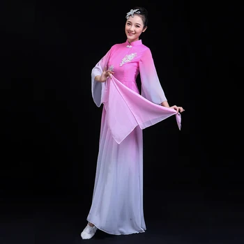 Moderne National Kvinder Yangko Dans Kostume til Fase Kvindelige Fan Dancewear Dame sceneoptræden folk Paraply Dans Kjole 90