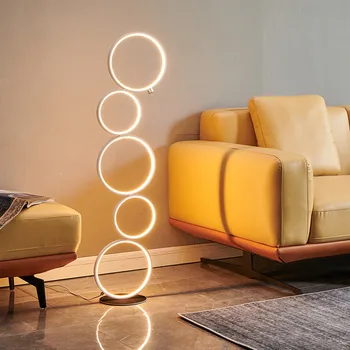 Moderne Ring Touch Skifte LED gulvlampe Interiør Nordisk Belysning til Levende Bed Room Decoration Nordiske Hjem Stående Lampe
