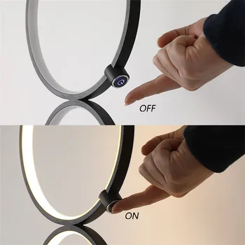 Moderne Ring Touch Skifte LED gulvlampe Interiør Nordisk Belysning til Levende Bed Room Decoration Nordiske Hjem Stående Lampe