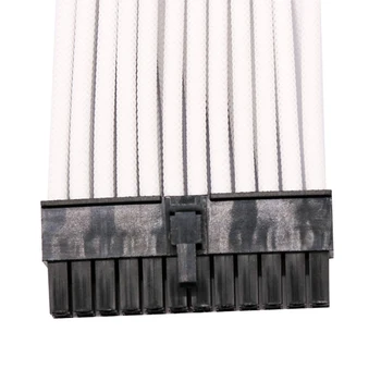 Modular Strømforsyning Fiber Flettet Kontor UL1015 18AWG PSU Langærmet Kabel-Udvidelse ATX EPS PCI-E Kobber Hvide Stik Bærbare