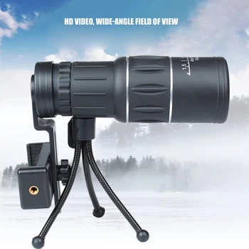 Monokulare Teleskop 16X52 Zoom i Høj Kvalitet Monokulare Kikkert-Teleskop Understøtter Smartphone Holder med Lys Night Vision