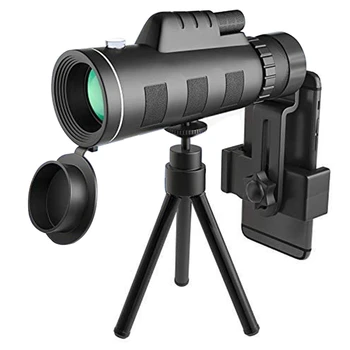 Monokulare Teleskop,40X60 Monokulare med Smartphone Holder & Stativ Vandtæt Zoom Teleskop for at Se på Fugle Camping