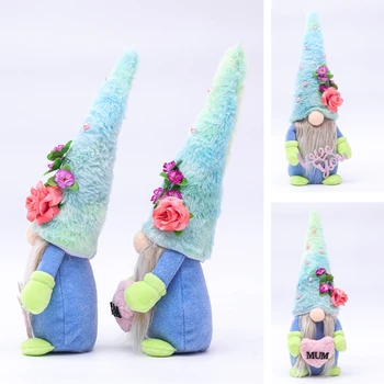 Mors Dag Nisser Håndlavede Fyldte Gnome Foråret Blomst Ansigtsløse Gnome Bløde Dukke svenske Gnome Dværg Gnome Ornamenter M68E