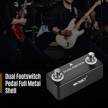 MOSKY DUAL SKIFTE Guitar-Pedal Dobbelt Fodpedal fodpedalen Guitar-Effekt-Pedal Full Metal Shell Guitar-Dele & Tilbehør