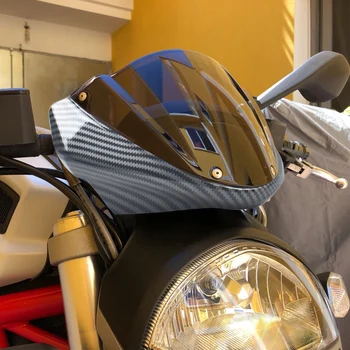 Motorcykel Forruden Hovedet Dækker Forruden Beskyttelsesskærm for Ducati Monster 696 795 796 M1100, kulfiber