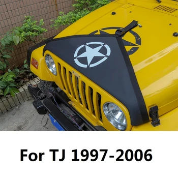 Motorhjelm Dækning for Jeep Wrangler TJ 1997-2006 Lærred Bil Foran Hood Bra Dække Protector