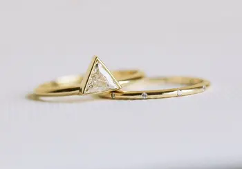 Ms 2 stykke kombination ring, Japan og Sydkorea den nye gyldne trekant ring