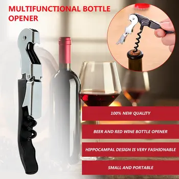 Multi-Funktion Flaske Vin Oplukker Cork Screw Proptrækker Rustfrit Stål Vin Flaske Cap, Oplukker Med Plastik Håndtag Køkken Værktøjer