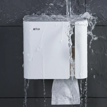 Multifunktionel Væg-Monteret Vandtæt Papirholder Hylde Køkkenrulleholder Opbevaringsboks Hjem Badeværelse Tilbehør Sæt