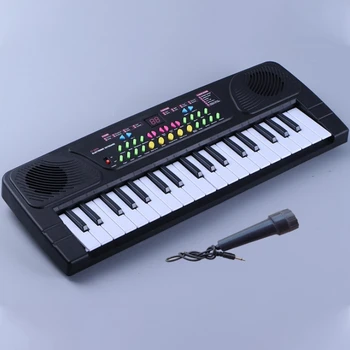 Multifunktionelle Mini Elektronisk Klaver med Mikrofon Børn Bærbare 37 Nøgler Digital Musik Electone Tastatur