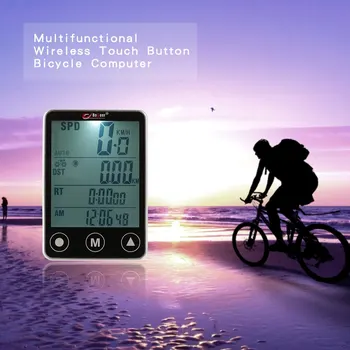 Multifunktionelle Speedometer Til Cykel Computer Wireless Touch-Knap LCD-Cykel Computer Cykling Kilometertæller Med Kadence Sensor