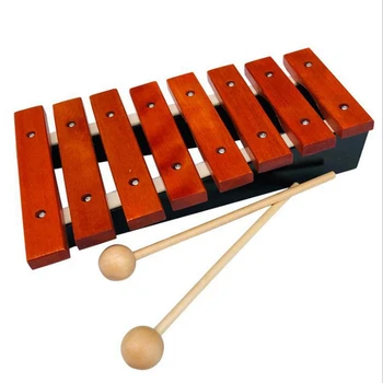 Musikinstrument 8 Noter Træ Xylofon Omfatter 2 Træ-Køller