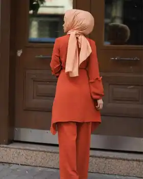 Muslimske Sætter Nye Arabiske Lange ærmer, Lange Bukser Robe Løs Plus Size Muslimske Kvinder, der Passer Abaya Tyrkiet Abaya Dubai Muslimske Mode