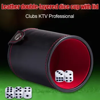 Mute-Bar Part PU Læder Professionel Spil Forsyninger Gambling KTV opbevaringsrum Foret Terninger Cup Klubber Shaker Casino