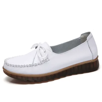 MVVJKE Kvinder sko hvid loafers til kvinder casual sygeplejerske flade sko let walking sko i ægte læder Shoes sneakers Mujer