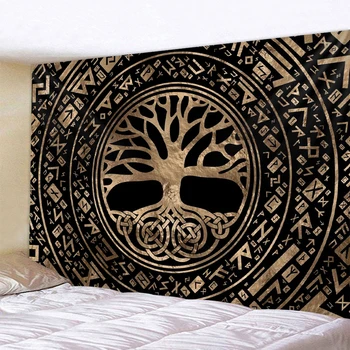 Mystisk Symbol Hjem Dekoration Gobelin Mandala Psykedeliske Scene Vægtæpper Boheme Dekorative Lagen, Tæppe Og Sofa