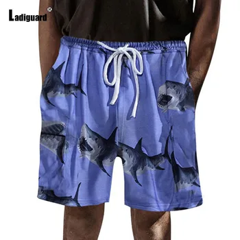 Mænd Casual Shorts Nye Europæiske Sommer Mode 3D-Print Halvdelen Bukser med Lommer Mandlige Fritid Tynde Badetøj Herre Tøj 2021