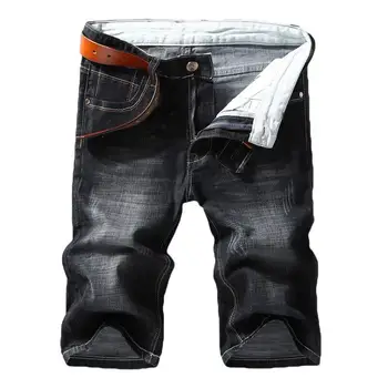 Mænd Denim Shorts 2020 Sommeren Nye Stil Tynd Sektion Elastisk Kraft Slim Fit Short Jeans Mandlig Mærke Tøj Sort Blå