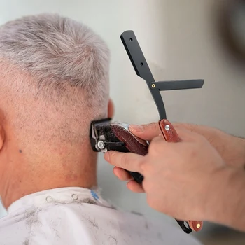 Mænd Intimbarbering Straight Edge Barberblade Rustfrit Stål Manual Razor Træ-Håndtag Folde Intimbarbering Kniv Barbere Skægget Cutter Pose