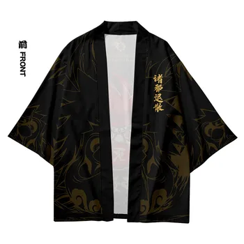 Mænd Japansk Harajuku Stil Toppe Badekåber Kimono Lejligheder Yukata Traditionel Kinesisk Print Hanfu Tang Passer Cardigan Kimono