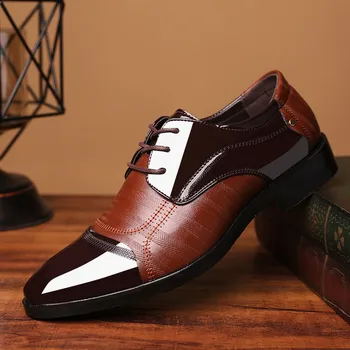 Mænd Lace-Up Kjole Sko Luksus-Classic Business Herre Laksko Formel Bryllup Kontor Oxfords Sko Shoes De Hombre