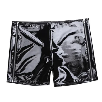 Mænd Latex Bukser Hot Boxer Shorts, Undertøj til mænd, Leggings Sexet Wetlook Skinnende Satin og Læder Side Zip Stramme Bukser Bukser Club Rave