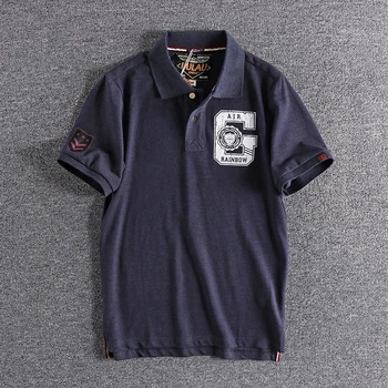 Mænd Polo Shirt Kort Ærme 2021 Nye Sommer Brev Fritid Revers Bomuld Mandlige Polo Shirt, Toppe Navy Sort Hvid koreansk stil P01