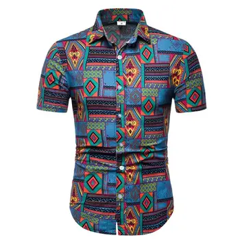 Mænd ' s kortærmede Skjorte Ny Sommer Revers Shirt, Mænds Business Casual kortærmede Skjorte Europæiske Hot Mode Printet Skjorte