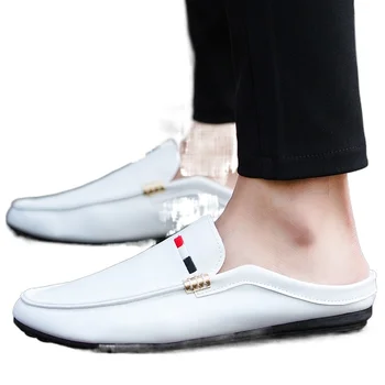 Mænd ' s semi-tøfler, koreanere tendens, den ene pedal, bean sko, ingen hæl pakke, hovedbund tøfler.
