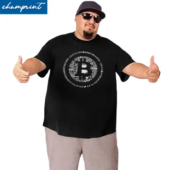 Mænd T-Shirts Bitcoin Kredsløb Vintage Stor Tall Tee Shirt Minearbejdere Cryptocurrency Btc Blokkæden T-Shirts Stor Størrelse Large, 6XL Tøj
