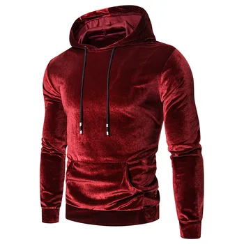 Mænd Tøj 2021 Efterår og Vinter Nye Hot Salg Mænd ' s Sweatshirt Casual Mode koreanske Velvet Flerfarvet Solid Farve Mand Hættetrøjer